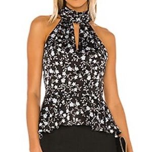 Smock neck romantic vines blouse